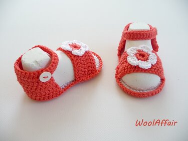 Häkelanleitung Babyschuhe - Sandale mit Blume - No.20