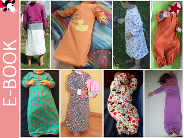 "Schlafgewand" Gr. 50-140 Schlafsack Nähen Schnittmuster A4 & Beamer