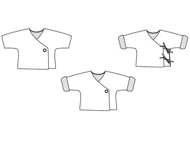 Sewing pattern wrap jacket FIORINO tutorial 0m/1m–18m/2y