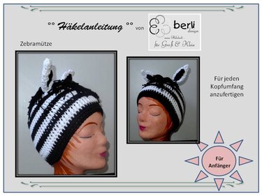 Häkelanleitung Mütze Zebra