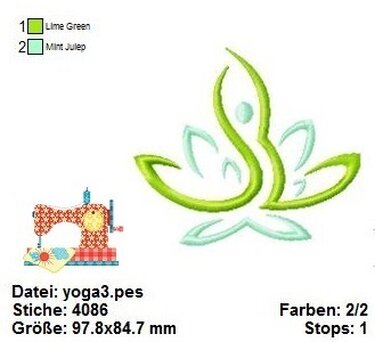 YOGA STICKDATEI, Ästhetische Stickdatei, Digitale Yoga Stickmotive - Sticken