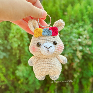 Llama Keychain - Crochet