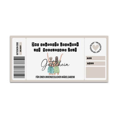 Gutschein zum Ausdrucken MÄDELSABEND digitale Datei Gutschein DOWNLOAD - Basteln