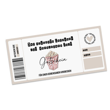Gutschein zum Ausdrucken KINOBESUCH digitale Datei Gutschein DOWNLOAD - Basteln
