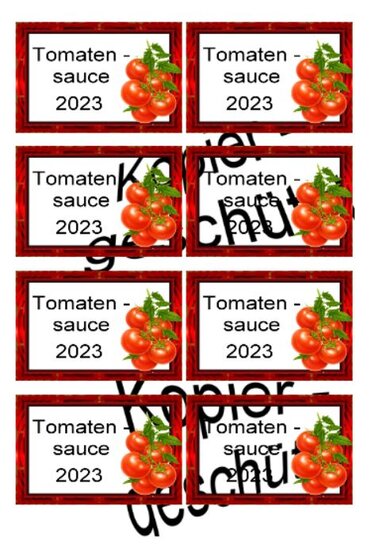 Etiketten für Eingemachtes - Einmach Etiketten - Tomatensauce - Bild 3