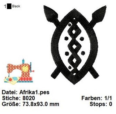 Stickdatei Afikanische Symbole Set, Stickdatei Afrika, Stickdatei Folklore - Sticken