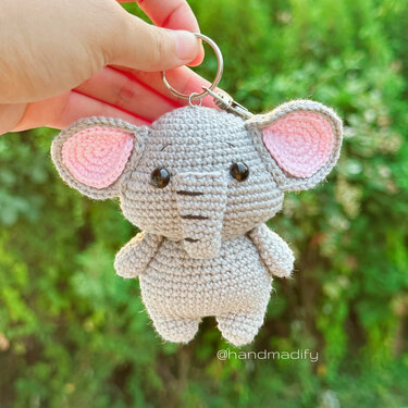 Elephant Keychain - Crochet