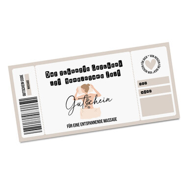 Gutschein zum Ausdrucken MASSAGE digitale Datei Gutschein DOWNLOAD - Basteln