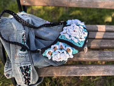 Crochet pattern granny square belt bag PDF digital and video tutorial