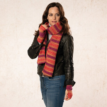 Strickanleitung Schal mit Handstulpen "Record Color" 764080