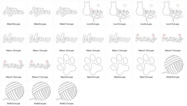 Stickdatei - Katzenliebe Linien  Katze - Sticken