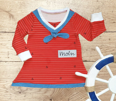 Baby - Matrosenkleid Rieke Gr. 62 - 92 inkl. A1 Datei - Nähen