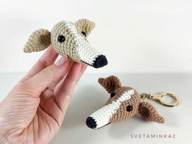 Greyhound Crochet Pattern (Italian Greyhound, Whippet, Galgo) Dog Keychain