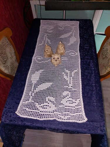 Tischläufer Schwäne Häkelanleitung