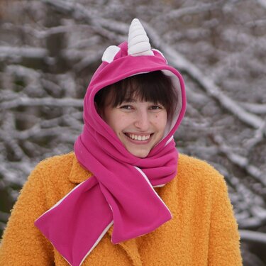 Kapuzenschal mit Ohren für die ganze Familie nähen Bär Fuchs Einhorn - Bild 13