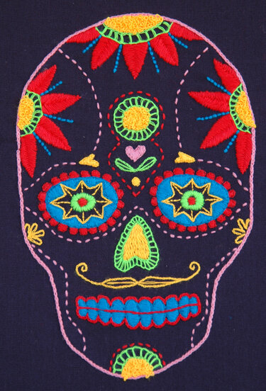 Embroidery Pattern Mexican Skull