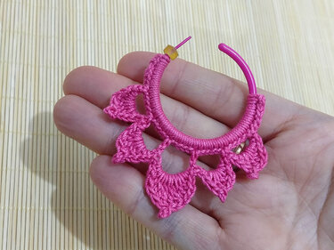Crochet Hoop Earrings PDF + Video Tutorial in English Only