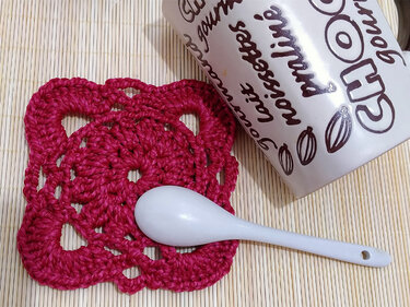 Crochet Square Coaster PDF + Video Tutorial (English Only)