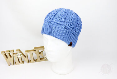 Beanie "Elisa" (cable braid pattern, all sizes) - Crochet