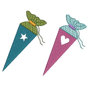 Stickdatei Schultüte klein 8x6cm - Sticken