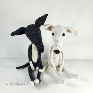 Dog Crochet Pattern Amigurumi Greyhound / Whippet in Clothes out of Socks