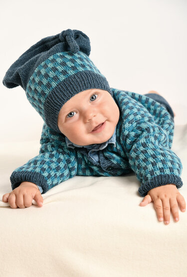 Strickset aus Babypulli, -hose und -mütze im Jacquardmuster - Bild 5