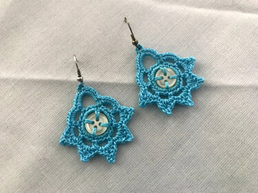 Crochet Button Earrings Pattern, Crochet Pattern, Button Flowers Pattern