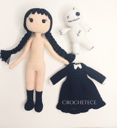 Gothic crochet doll and voodoo doll pattern Amigurumi doll pattern English