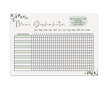 GEWOHNHEITEN Gewohnheitstracker PDF Download Gewohnheiten Vorlage - Basteln