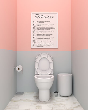Poster TOILETTENWISSEN Poster Badezimmer mit unnützem Wissen Geschenk Einzu - Basteln