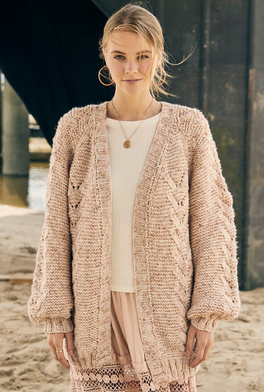 Oversize-Jacke mit Ajourstreifen - Bild 6