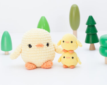 Chick crochet pattern, chunky duck easy amigurumi pattern