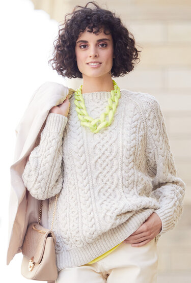 Raglanpulli mit Zopfmuster - Bild 5