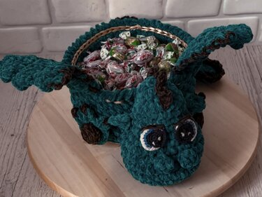 Crochet pattern Dragon basket PDF Digital and Video tutorial