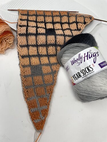 Tuch Scotty asymmetrisch Double-Face stricken