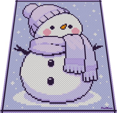 SNOWMAN - pattern for c2c crochet blanket