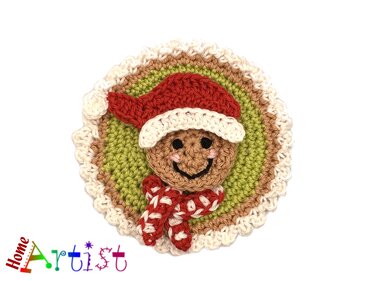 Gingerbread Patch crochet applique