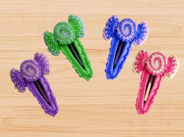 A crochet candy Hair clip pattern