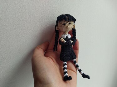 Goth girl, crochet doll, soft
