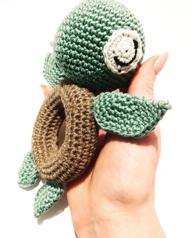 Babygreifring Schildkröte Tom, Häkelanleitung - Bild 4