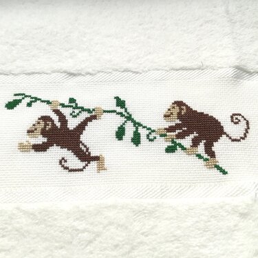 cross stitch pattern monkeys - a small animal motif for the children's room - Embroidery