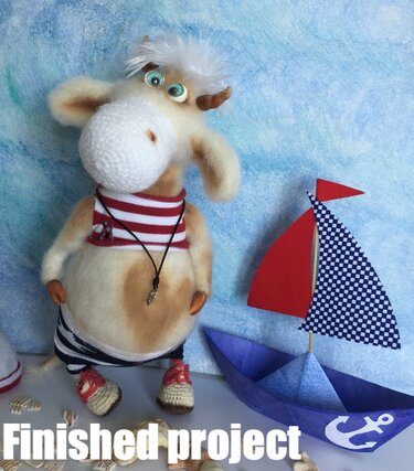 287 Crochet Pattern - Cow and Bull Ox with clothing - Amigurumi