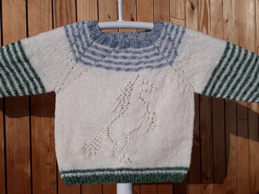 Strickanleitung Kinderpulli "Pferd"