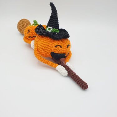 Halloween Funny Punkins on a Witch Broom Crochet Pattern PDF