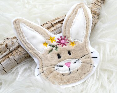Stickdatei Hase Hasenkopf doodle Applikation - Sticken