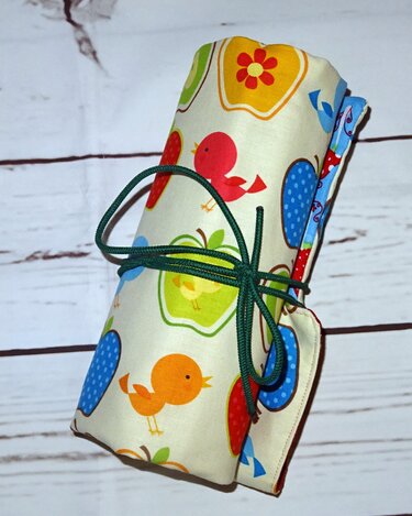 Rollmäppchen Stiftetasche Häkelnadel Utensilo nähen mit Schnittmuster