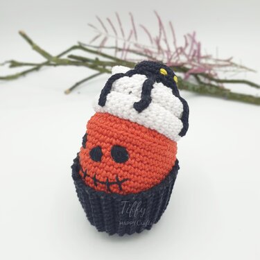 Halloween Spinne Muffin Häkelanleitung PDF