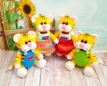 K099 Little Tigers Boy and Girl toys - Amigurumi animal - by Zabelina - Knitting