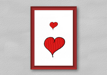 Stickdatei Herzchen, vier Größen, Valentinstag, Liebe, Love - Sticken
