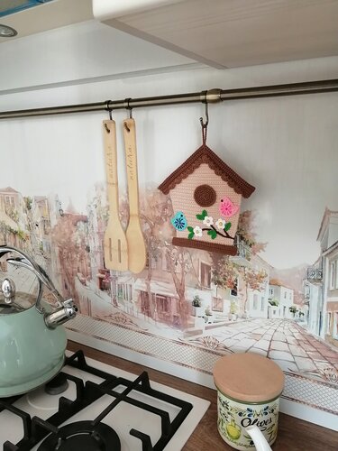 319 Crochet Pattern - Birdhouse decor, potholder, placemat, coaster